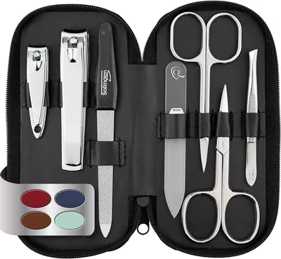 Produktbild von marQus Maniküre-Set 7-teilig – mit Glasfeile, Solingen – Schwarz