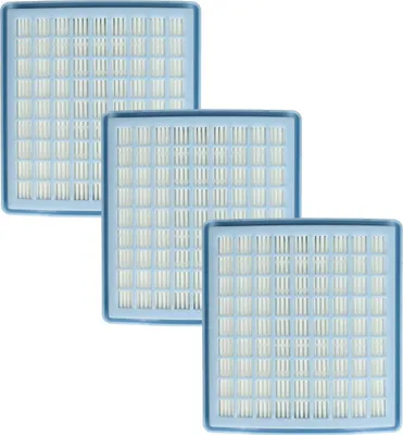 Produktbild von vhbw 3 Staubsaugerfilter kompatibel mit Miele S192 Electronic 1900, S192 Mondia 100, S193 Hepa, S193 Staubsauger - HEPA Abluft-Filter Weiß Hellblau
