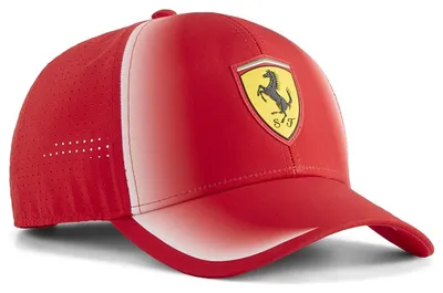 Produktbild von Scuderia Ferrari Team Cap Puma 2026, Offizieller Fanartikel, Rote Cap mit Ferrari Logo und verstellbarem Snapback-Verschluss, 100% Polyester