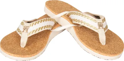 Zdjęcie produktu dla TOMMY HILFIGER – damskie klapki plażowe lub basenowe z podeszwą z korka, nr katalogowy XW0XW02950, rozmiar 38 (EUR) – 5 (UK) – 7,5 (USA) – 24 (cm), 80% poliester, 20% inne włókna