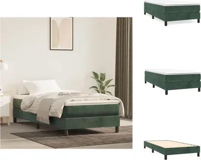 Immagine prodotto di vidaXL Letto a molle verde scuro 90x190 cm in velluto - Letti e strutture letto