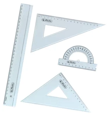 Produktbild von Herlitz geometry set 4 parts plastic transparent