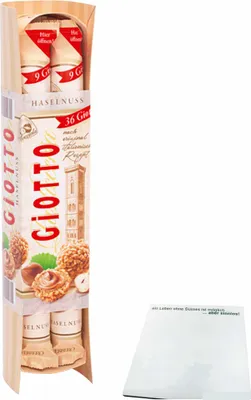 Produktbild von Giotto Haselnuss (4 Streifen mit je 9 Stück, 154g Packung) + usy Block