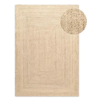 Zdjęcie produktu dla Chodnik z juty 80x200cm, kolor beżowy, ręcznie tkany, dwustronny