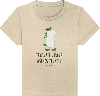 Produktbild von Mr. & Mrs. Panda Babyshirt Einhorn Joker 24. - 36. Monat - Natural Raw - Geschenk, Baby Jerseyshirt,  T-Shirt, Mittelalter, Kinder Shirt, Einhörner, Unicorn, Hofnarr