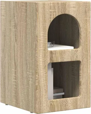 Image de vidaXL Table de chevet en chêne Sonoma 29,5 x 33,5 x 50 cm, bois d'ingénierie