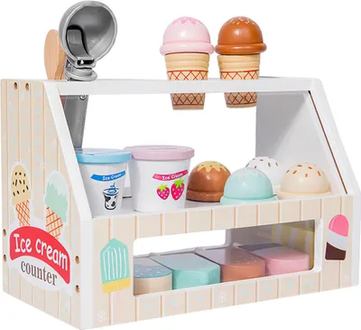 Produktbild von Kinder Holz  Spielzeug, Rollenspiel, Eisdiele, Lernspielzeug Holzspielzeug