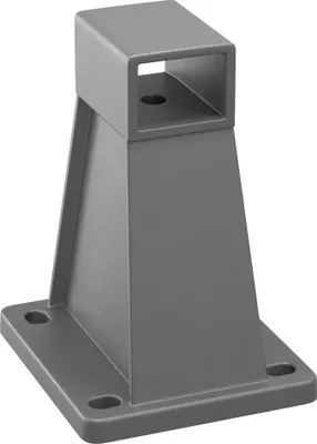 A gray metal bracket for a side awning.