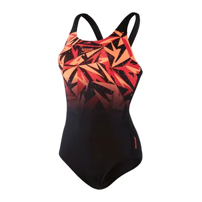 Image de Speedo Hyperboom Maillot de bain femme séchage rapide et résistant au chlore, Couleur:Orange, Taille:36