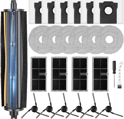 Produktbild von 25 Stück TriCut Bürste Zubehör für Dreame X40 Ultra / L10s Ultra Gen 3 / L40 Ultra /X40 Master/Mova P50 Pro Ultra Saugroboter, 6Staubbeutel 6Wischpad 4Filter 6Seitenbürste 1Reinigungs 1Schraubendreher