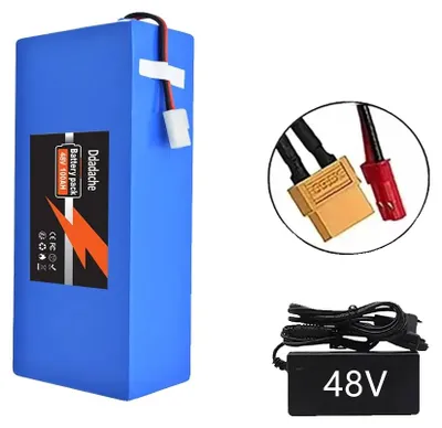 Immagine prodotto di Batteria agli ioni di litio, 48V, capacità 100Ah, con caricabatterie XT60-JST
