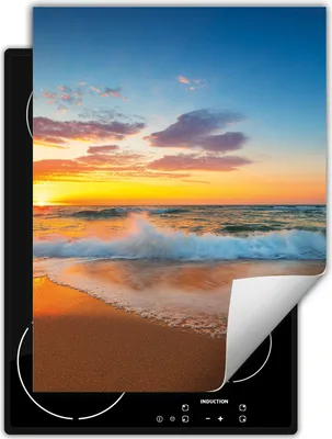 Produktbild von DarHaus Herdabdeckplatte Einteilig Küche Abdeckplatte für Glaskeramikfeld Abdeckung Induktionskochfeld Aufrollbare Matte 40x52 cm, Sonne - Meer