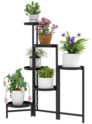 Immagine prodotto di Outsunny: porta piante a 6 ripiani, pieghevole, per interni ed esterni