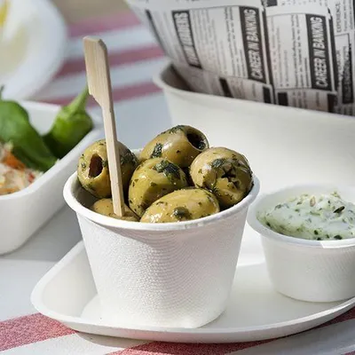 Produktbild von Fingerfood - Schalen, Zuckerrohr "pure" eckig 50 ml 3,8 cm x 4,6 cm x 4,6 cm weiss