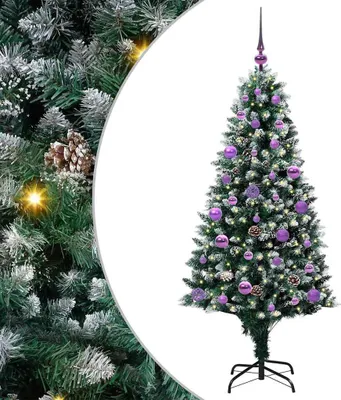 Zdjęcie produktu dla vidaXL Sztuczna choinka ze 150 diodami LED ze stojakiem Zielona 150 cm