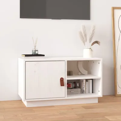 Obrázok produktu pre Maison Exclusive - TV skrinka biela 70x34x40 cm masívne drevo borovica