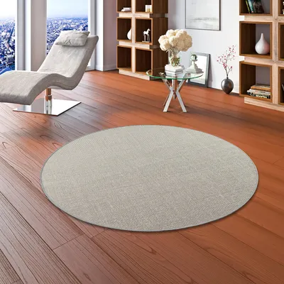 Produktbild von Sisal Natur Teppich Dekowe Grau Rund, Größe:100 cm Rund