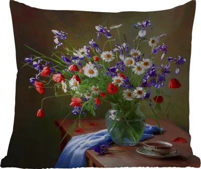 Produktbild von MuchoWow® Outdoor Kissen - Blumen - Tee - Stilleben - 60x60 cm - Wetterfest - Lounge Kissen - Dekoration - Schlaf Kissen