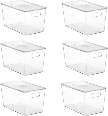 Obrázek produktu pro Průhledná úložná sada se 6 velkými boxy, víkem, pro organizaci kuchyně