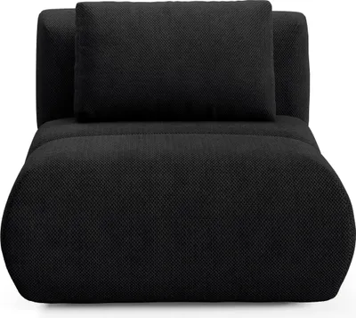 Produktbild von Masseno Polstersessel ATOMO, Modern Loungesessel ergonomisch, Velours-Stoff Schwarz