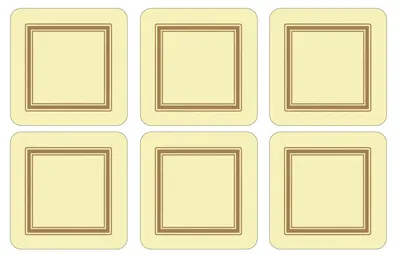Untersetzer-Set, 6 Stück, cremefarben, 10,5 x 10,5 cm, Kork