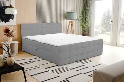 Produktbild von VENASI NATALIE Boxspringbett 180x200 mit 2 Bettkasten H2/H3 Matratze GRAU Cosmic 160