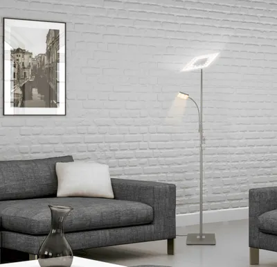 Produktbild von TRANGO 1529 LED-Stehlampe in Eckig stufenlos dimmbar & Farbtemperatur 3000K bis 6500K per Fernbedienung einstellbar - 36 Watt 3640 Lumen *M&S* 180cm hoch Standlampe, Wohnzimmer Leuchte, Deckenfluter