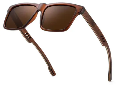 Produktbild von Holz Sonnenbrille 1 Stück, Polarisiert, Quadratisch, Aus Bambus, Für Casual Fashion Und Alltagsträger