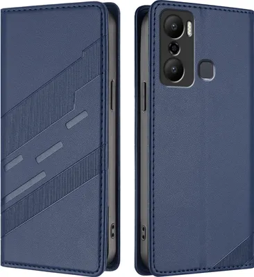 Produktbild von Hülle für Infinix Hot 20 Play, Kunstleder Brieftaschen Handyhülle mit Kartenfach und Standfunktion Blau