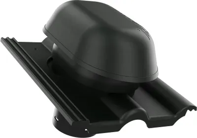 Produktbild von KRONO-PLAST Sanitär-Entlüftungskamin Dachziegel 125 für Betondachziegel Brass Frankfurter, Benders Mecklenburger, ProDach - Doppelrömer Dachziegel (dunkel graphit)