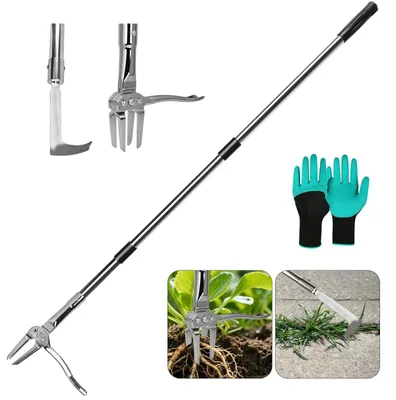 Image de Extracteur de mauvaises herbes avec une poignée de 128 cm de long et 4 griffes