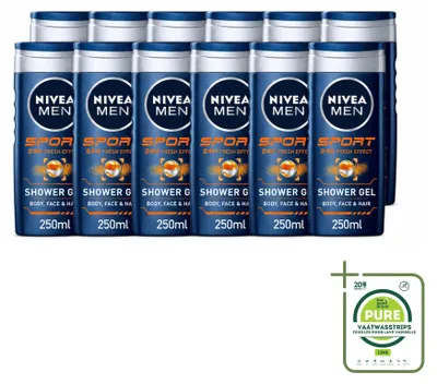 Produktbild von 12 x NIVEA MEN Sport Douchegel - 250 ml - Großpackung - 12 Stücke