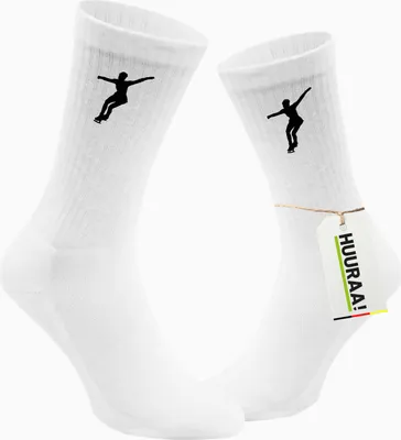Produktbild von Huuraa Uni Socken Eiskunstlauf Silhouette 37/41 White Baumwolle Tennissocken Geschenkidee