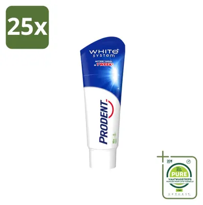 Obrázek produktu pro 25 kusů zubní pasty Prodent White System – přirozeně bělící – 75 ml – velkopackové balení