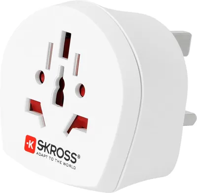 Immagine prodotto di SKROSS 39771 Adattatore da presa internazionale a presa britannica, bianco - adatto a tutti gli apparecchi con o senza messa a terra (a 2 e 3 poli)