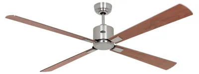 Produktbild von Energiespar Deckenventilator mit Fernbedienung Eco Neo III WiFi 152 cm Chrom gebürstet Flügel Nussbaum / Kirschbaum