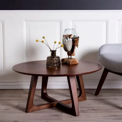 Produktbild von Design Couchtisch PURE in Walnuss Furnier Ø 75 cm
