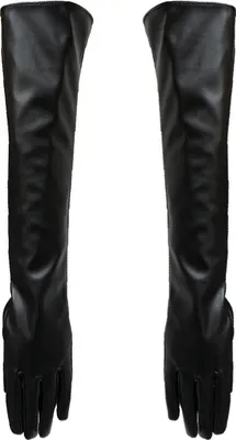 Produktbild von Handschuhe volle Finger winddichte Kunstleder lange Armhandschuhe zum Einkaufen - (schwarz)
