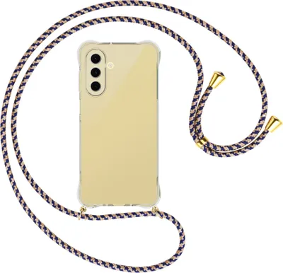Produktbild von Handykette Backcover-Schutzhülle mit Band (Metall goldfarben) für Samsung Galaxy A26 5G - blau+beige