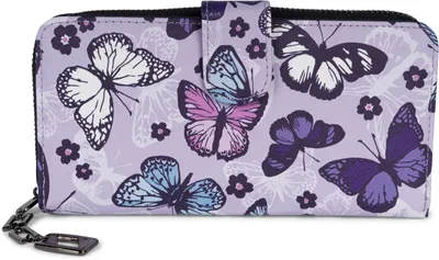 Produktbild von styleBREAKER Damen Geldbörse mit buntem Schmetterling Muster, Vintage Design, Reißverschluss, Portemonnaie 02040156