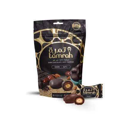 Zdjęcie produktu dla Tamrah Daktyle z Migdałem w Gorzkiej Czekoladzie 100 g