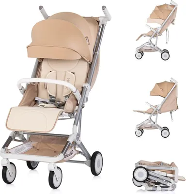 Produktbild von Chipolino Kinderwagen Buggy Pocket klappbar Korb Frontbügel Sonnendach bis 22 kg beige
