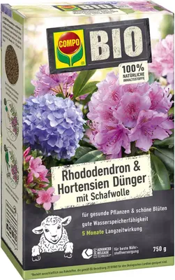 Produktbild von COMPO  Rhododendron- und Hortensien Dünger mit Schafwolle - 750 g