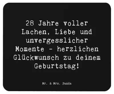 Produktbild von Mr. & Mrs. Panda Mouse Pad Spruch 28. Geburtstag Erinnerungen - Schwarz - Geschenk, Feier, unvergessliche Momente, Happy Birthday, Dekoration, pc mousepad, Mauspad