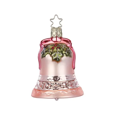 Produktbild von Christbaumschmuck Weihnachtsglocke 9cm Glas Figur Rosa