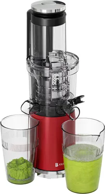 Produktbild von KitchenBrothers Slow Juicer - Vertikal - Entsafter - Obst- und Gemüsepresse - 80mm - 750ml - Rot