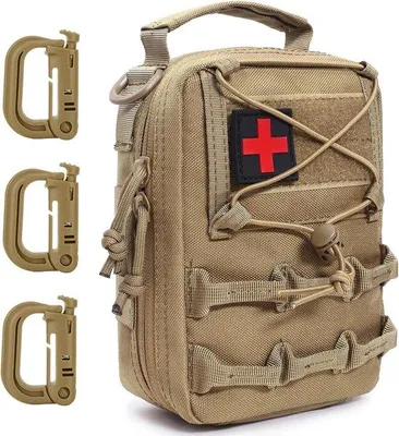 Produktbild von Taktische Erste-Hilfe-Tasche mit Molle-System und 3 Haken für Outdoor-Aktivitäten (Kamouflagegrün)