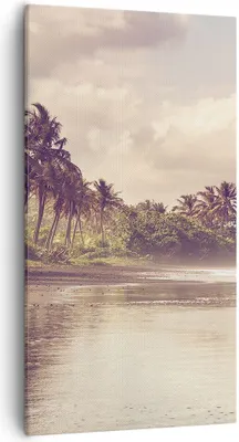 Produktbild von Bild auf Leinwand - Leinwandbild - Einteilig - Palmen Strand Wasser - 55x100cm - Wand Bild - Wanddeko - Wandbilder - Leinwanddruck - Bilder - Wanddekoration - Leinwand bilder - PA55x100-4917