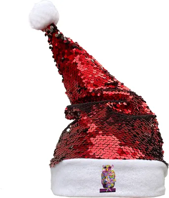 Produktbild von Huuraa Weihnachtsmütze Eule Colorful Geschenk Pailletten Rot/Weiß Filz Eule Geschenkidee