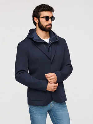 Produktbild von OMBRE Blazer Regular Fit mit abnehmbarer Kapuze M167 navy S